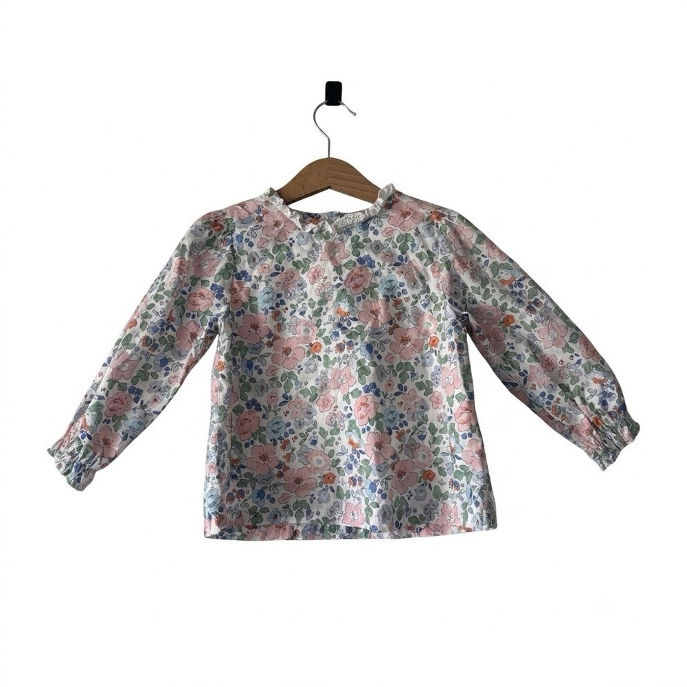Cecil and Lou Floral Cotton Lined Tunic Blouse Top Soft Colors Sz 3T Cottagecore